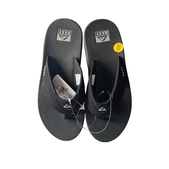 Reef Fanning Water Friendly Black FlipFlop Summer Beach Bottle Opener Men 10 NEW